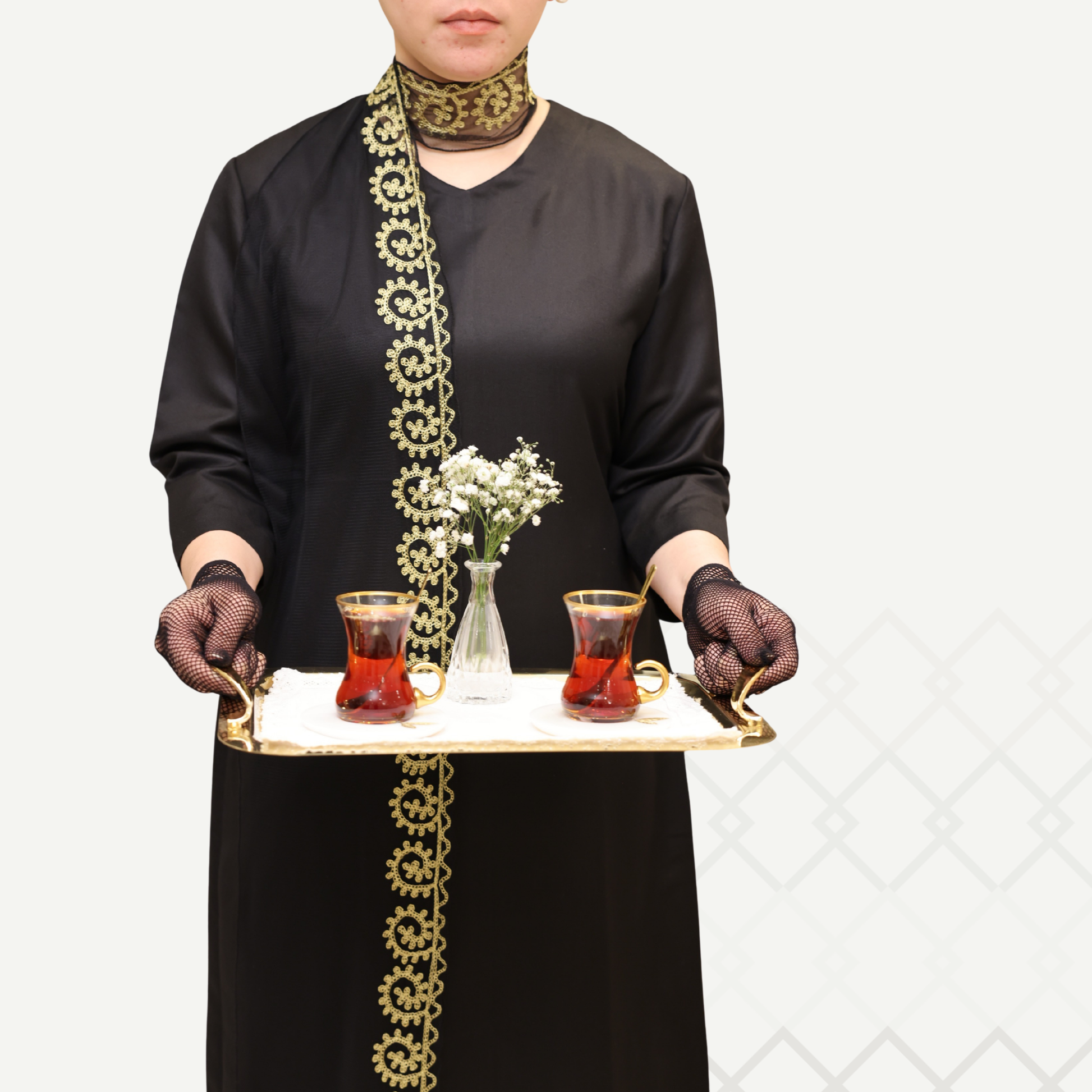 Ramadan Gold Scarf وشاح رمضان ذهبي