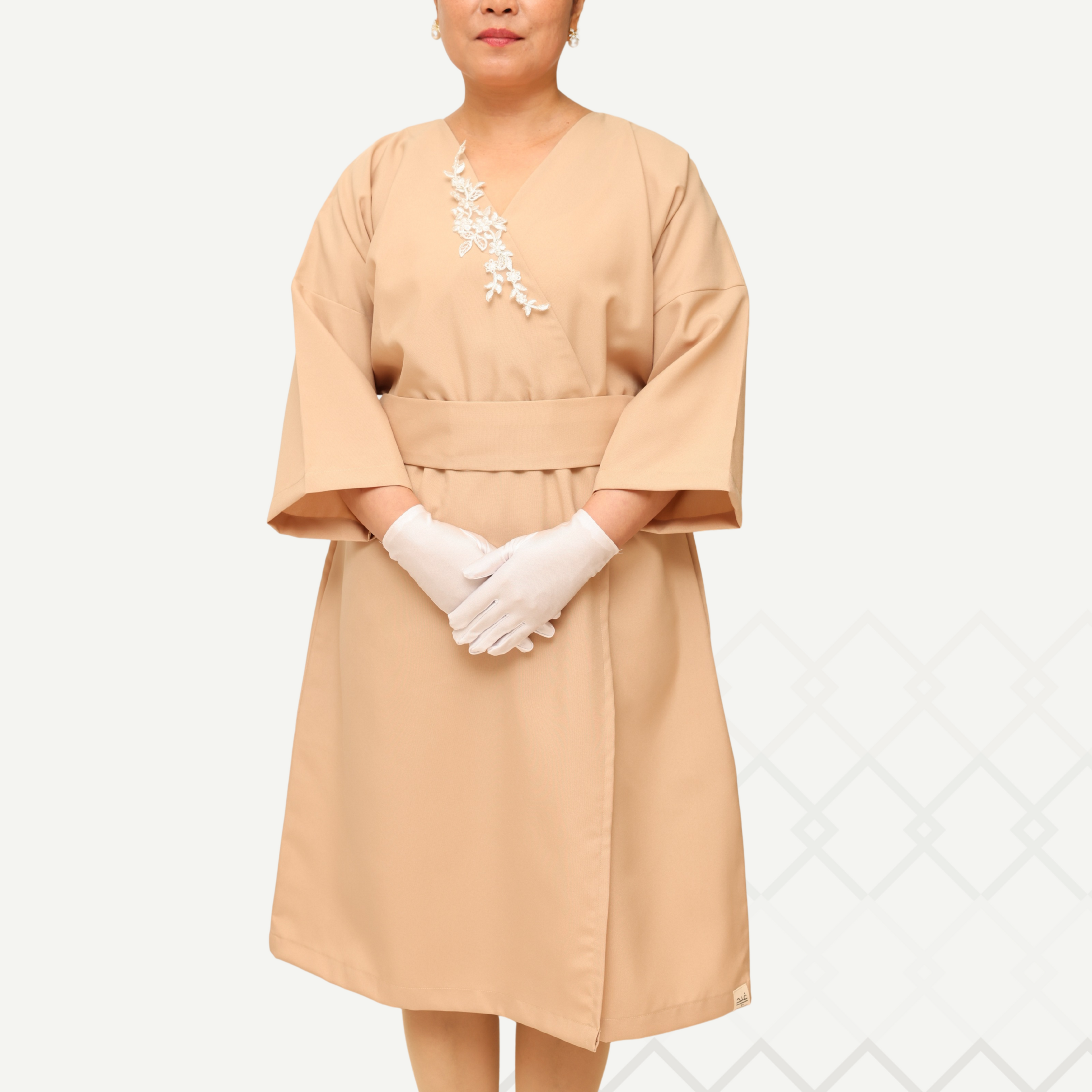 Azza Beige Dress فستان عزة
