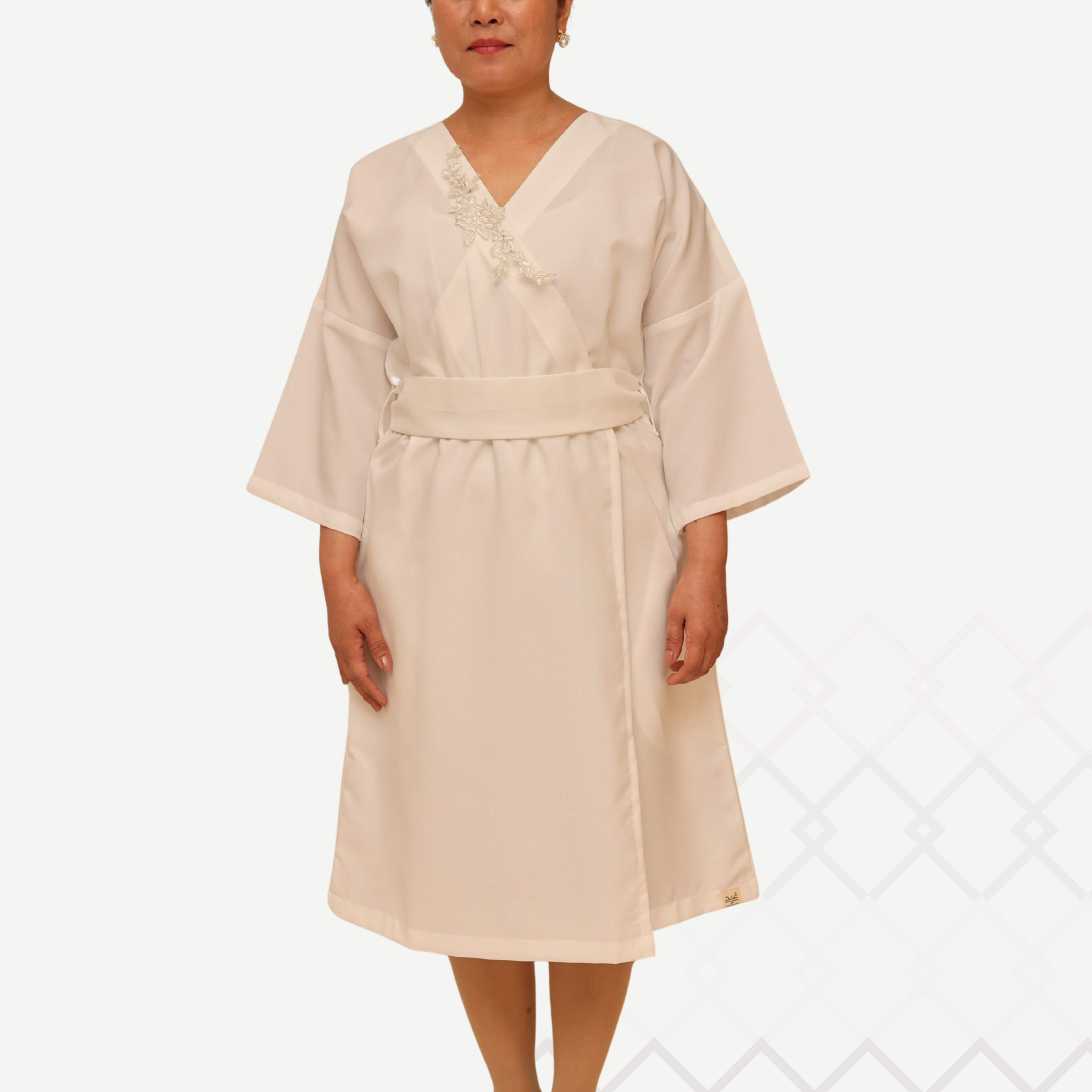 Azza Off-White Dress فستان عزة