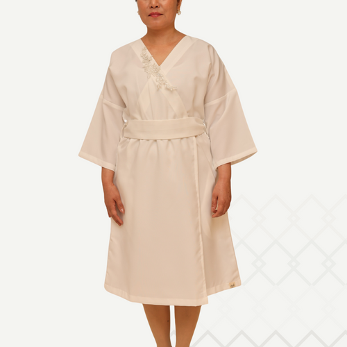 Azza Off-White Dress فستان عزة