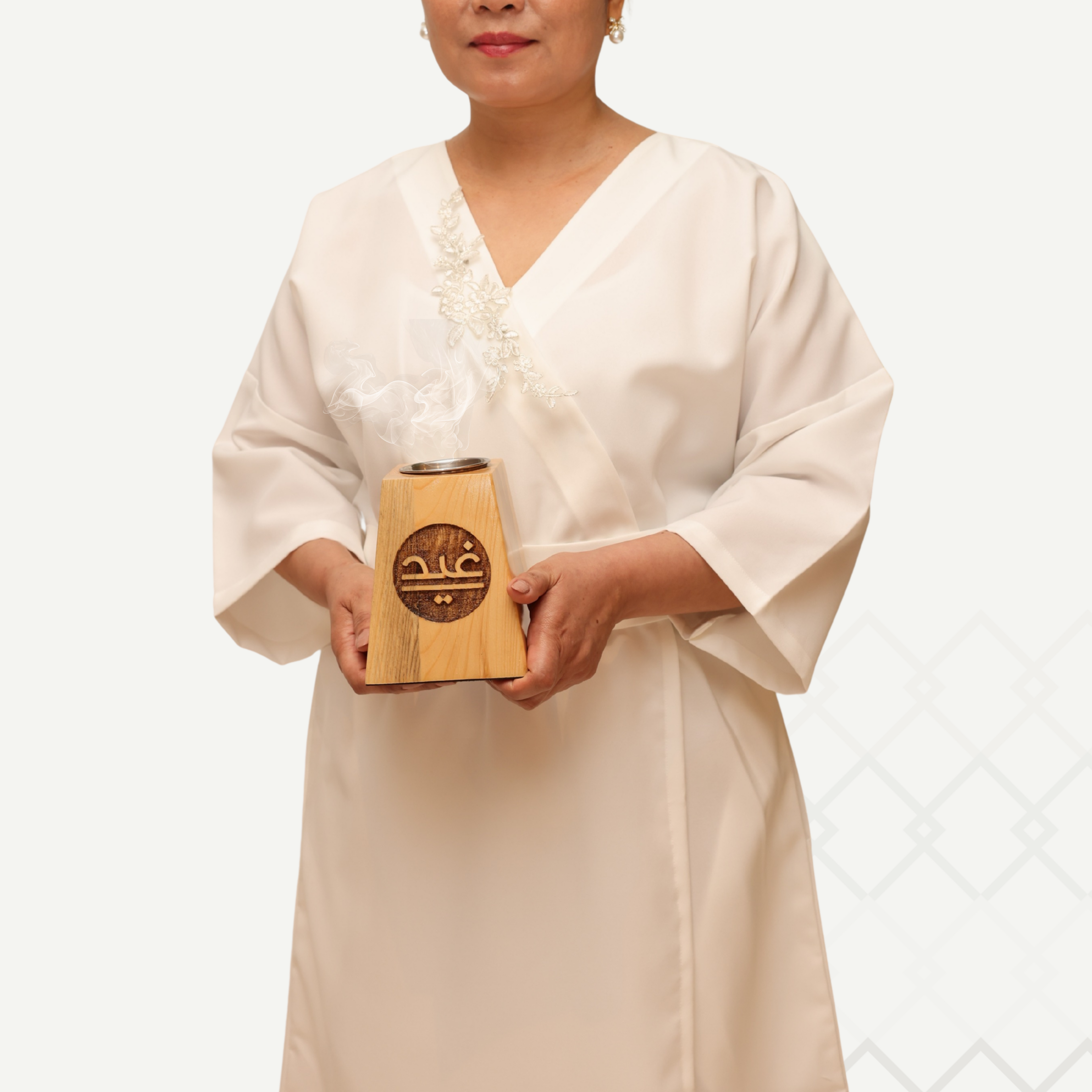 Azza Off-White Dress فستان عزة