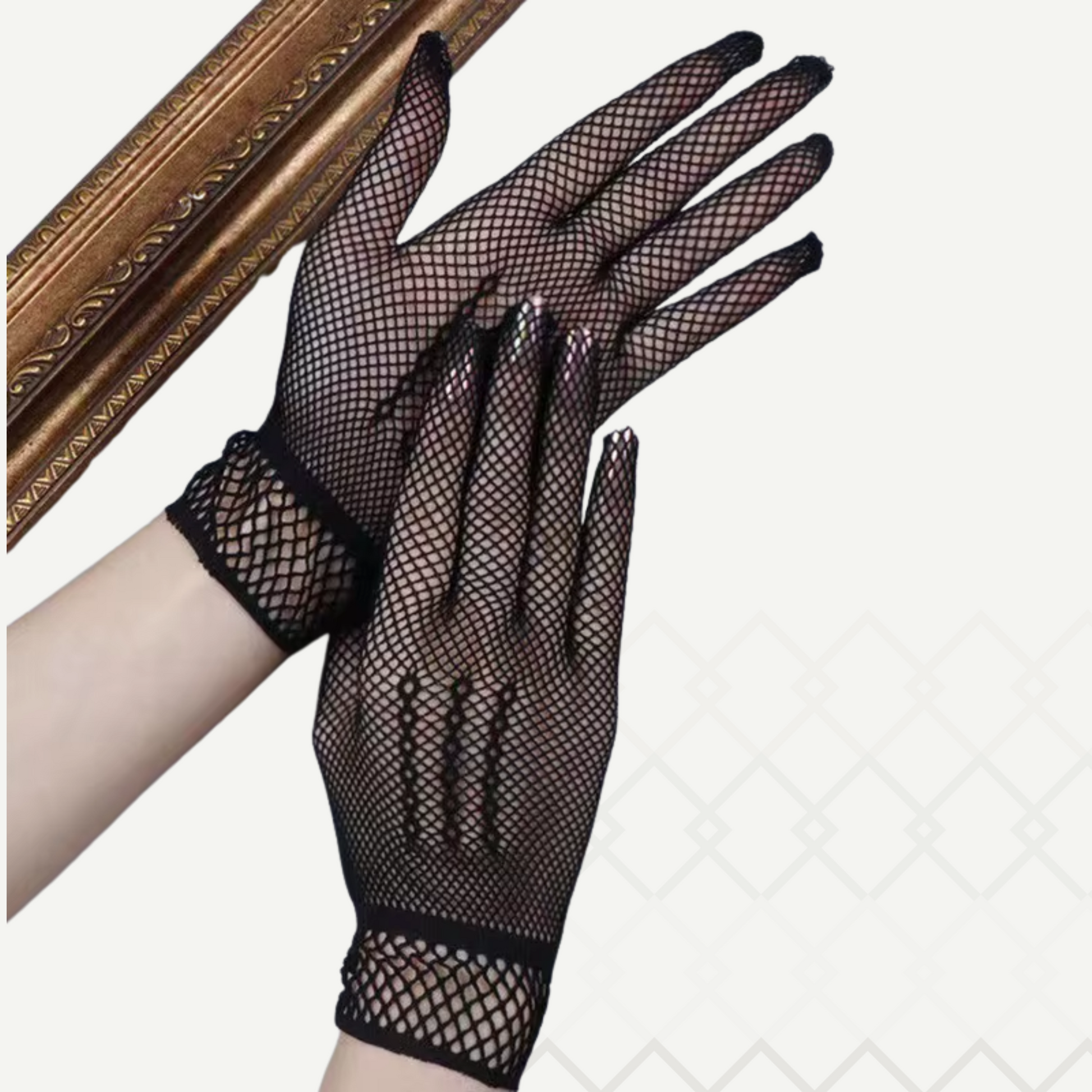 Black Mesh Gloves