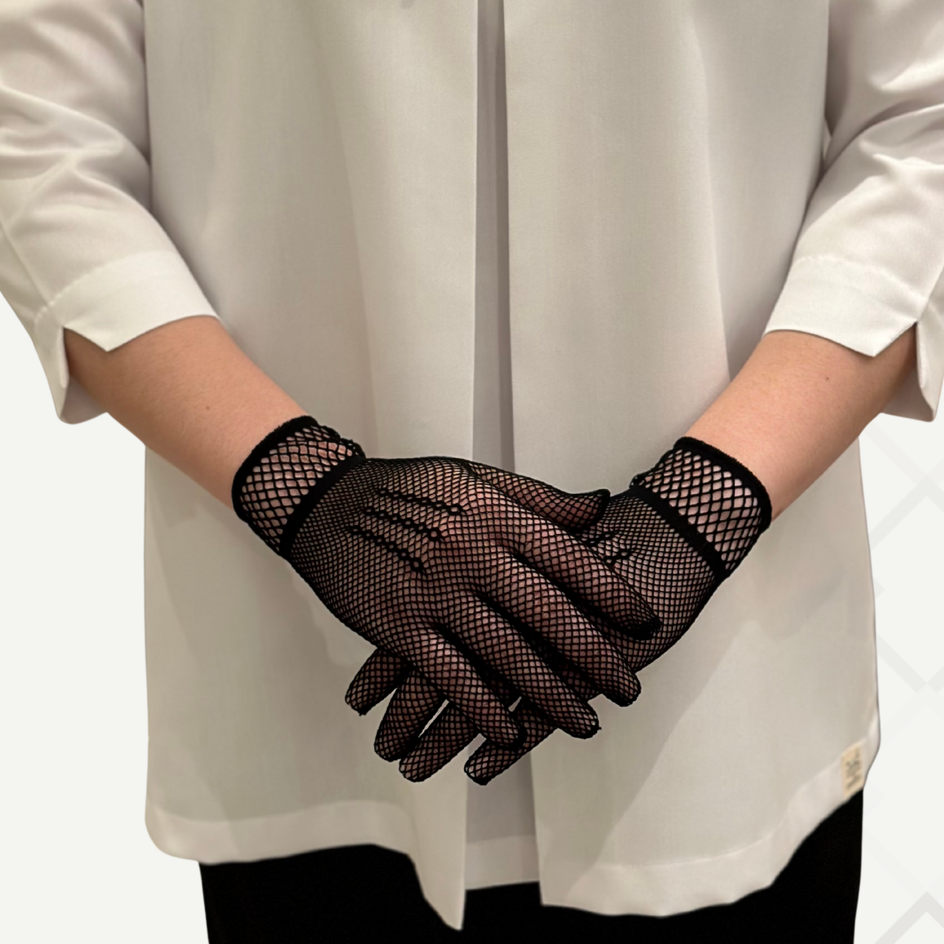 Black Mesh Gloves قفاز شبك