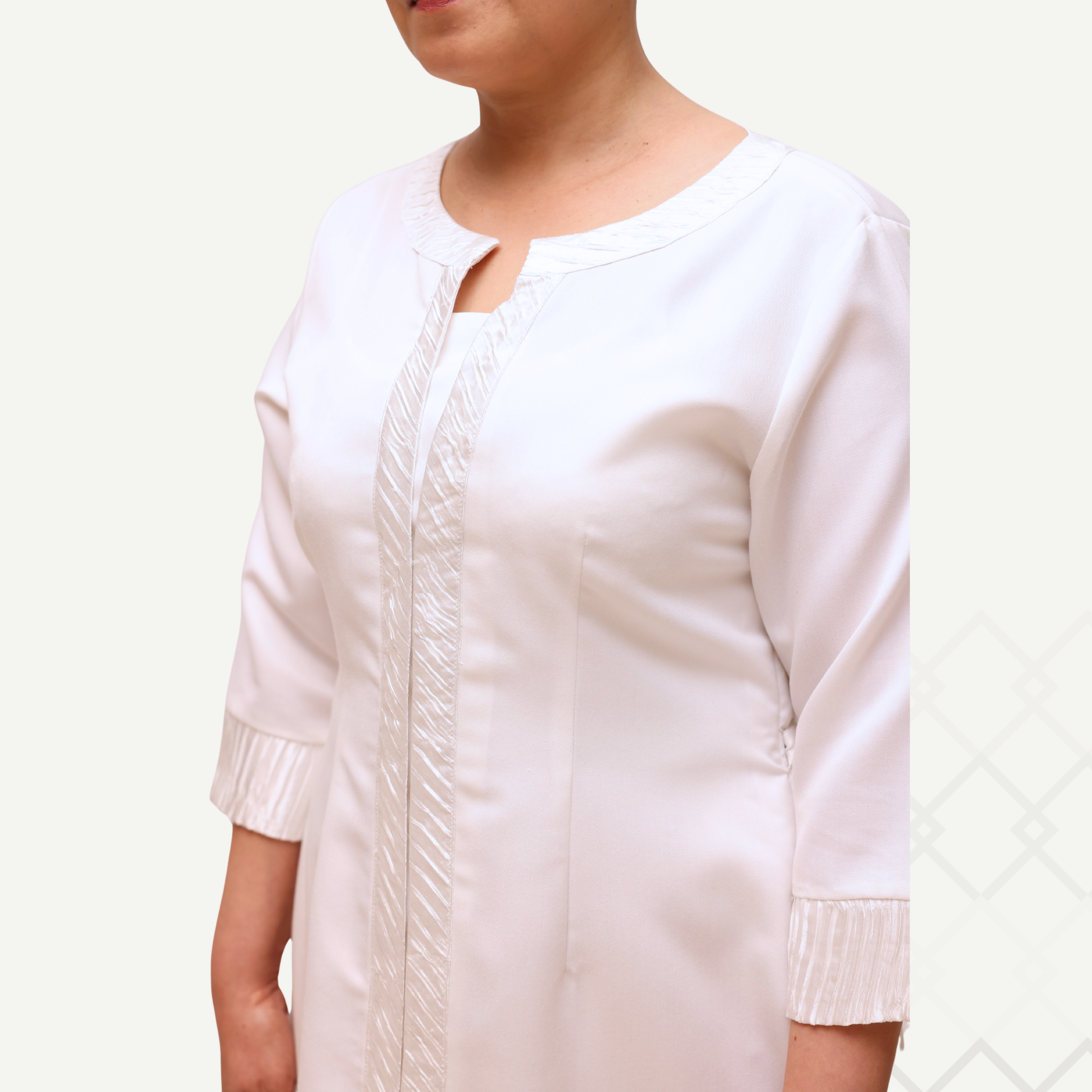 Qamra Off White Dress فستان قمرة