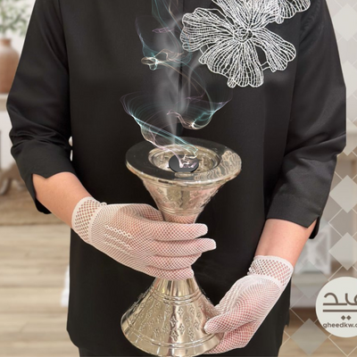 White Mesh Gloves قفاز شبك