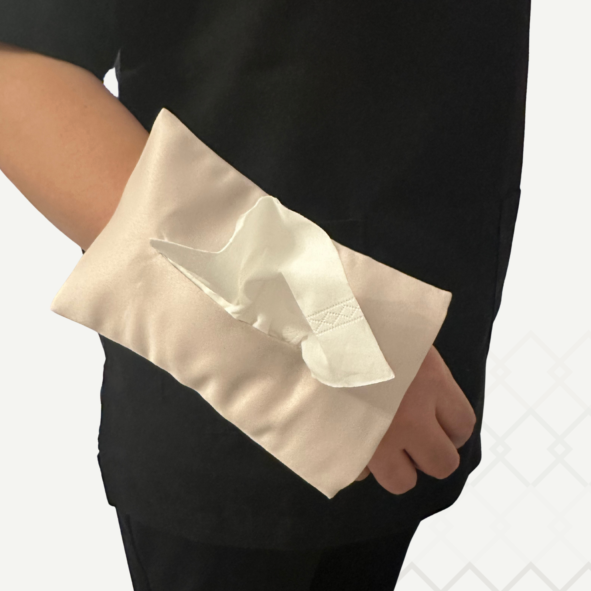 Beige Mini Tissue Bag كيس مناديل